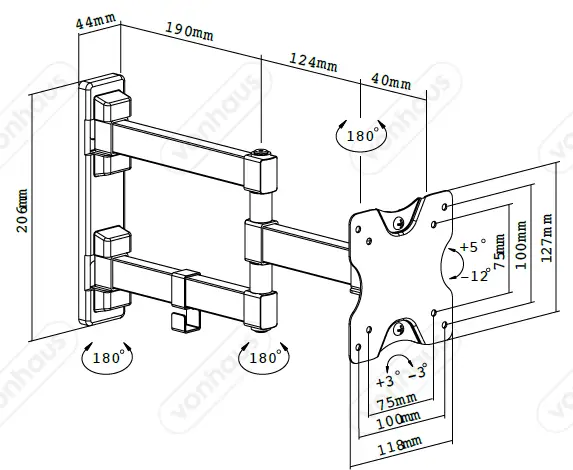VonHaus-3000245-Tilt-and-Swivel-TV-Bracket-FIG-19