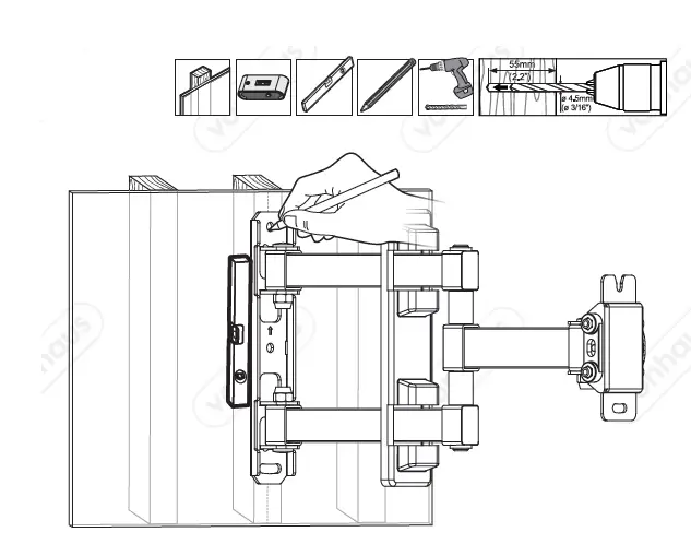 VonHaus-3000245-Tilt-and-Swivel-TV-Bracket-FIG-8