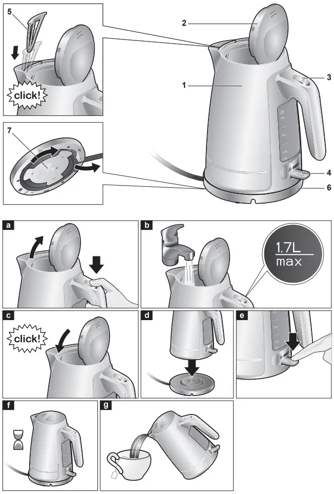 BOSCH TWK6A011 ComfortLine Kettle - Overview