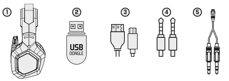 SPIRIT OF GAMER MIC-XH900 Wireless Headset - part list