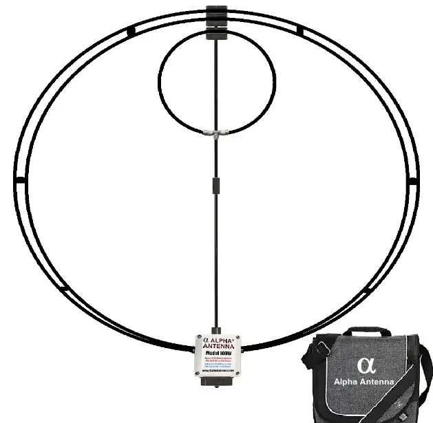 Alpha MagLoop HF Magnetic Loop, VHF-UHF Optional Portable Antenna