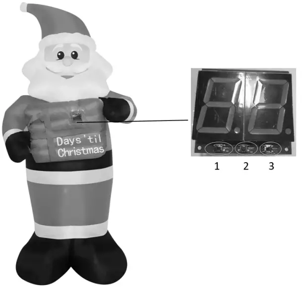 Pool Warehouse Christmas Time 7ft Inflatable Santa Countdown with Lights-fig7