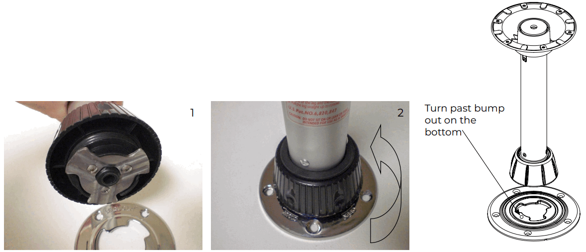 ITC TS400X, TR400X and TL400X Sequoia Table Leg - Push the leg down