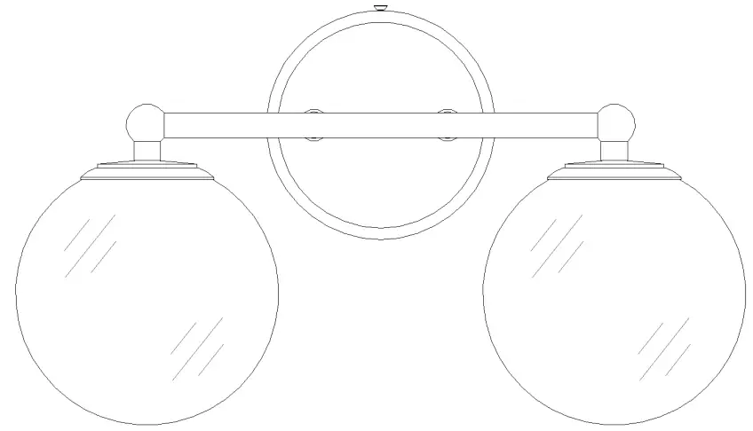 Uolfin A04310 15 Inch 2-Light Matte Gold with Globe Glass Modern-Contemporary Vanity Light-fig1