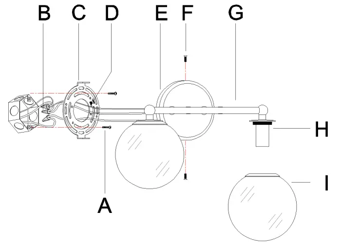 Uolfin A04310 15 Inch 2-Light Matte Gold with Globe Glass Modern-Contemporary Vanity Light-fig3