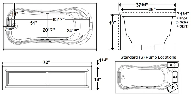 Laurel-Mountain-RAPHINE-72-X-36-Inch-Skirted-Acrylic-Whirlpool-FIG-1