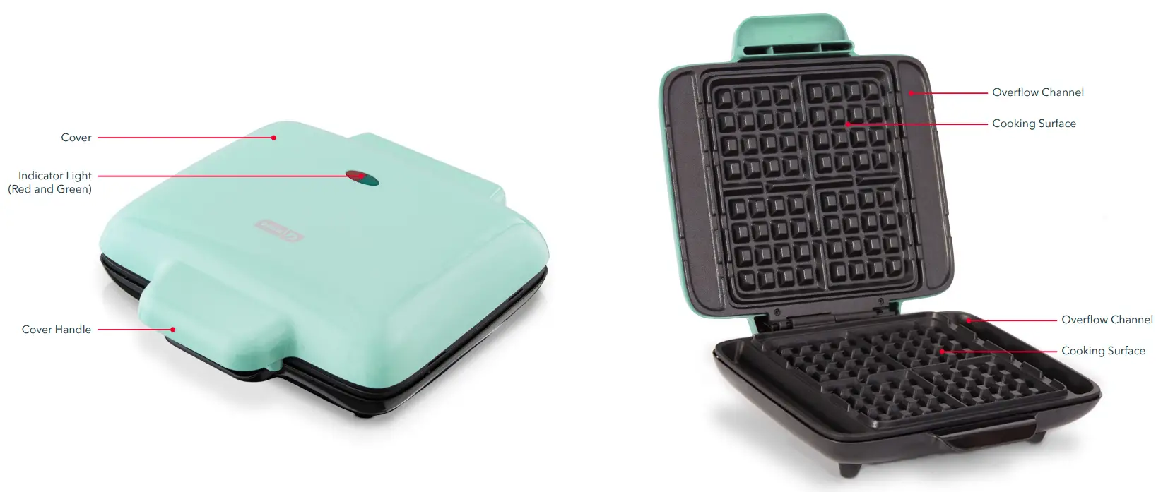 DASH DNMWM400 No Mess Maker Machine Waffle - fig 2