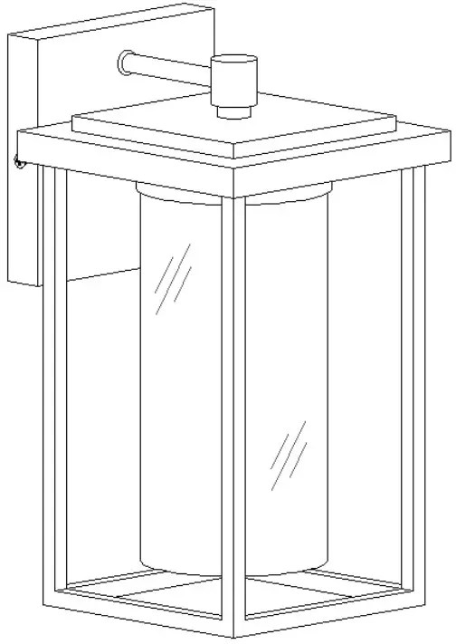 LNC A04740 Pict 1 Light 11 in Sandy Black Seeded Glass Square Cage Outdoor Wall Light