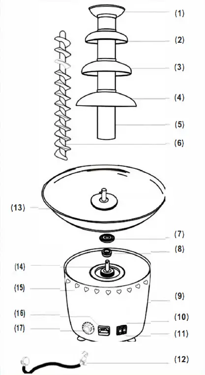 ggm gastro SBCH4 Chocolate Fountain 4
