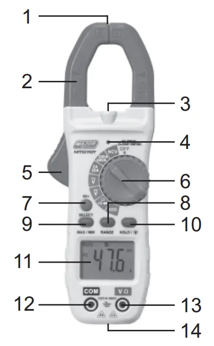 MAJOR TECH MTD70T 600A AC True RMS Digital Clamp Meter-fig1