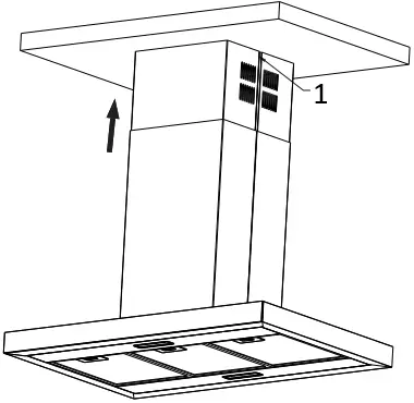 Midea 90M83 90cm T Shape Island Rangehood A14
