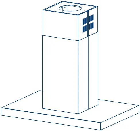 Midea 90M83 90cm T Shape Island Rangehood