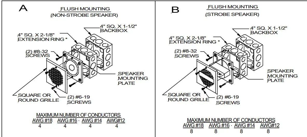 NOTIFIER Wheelock Series E70-90 Low Profile Spearkes and Speaker Strobes (3)