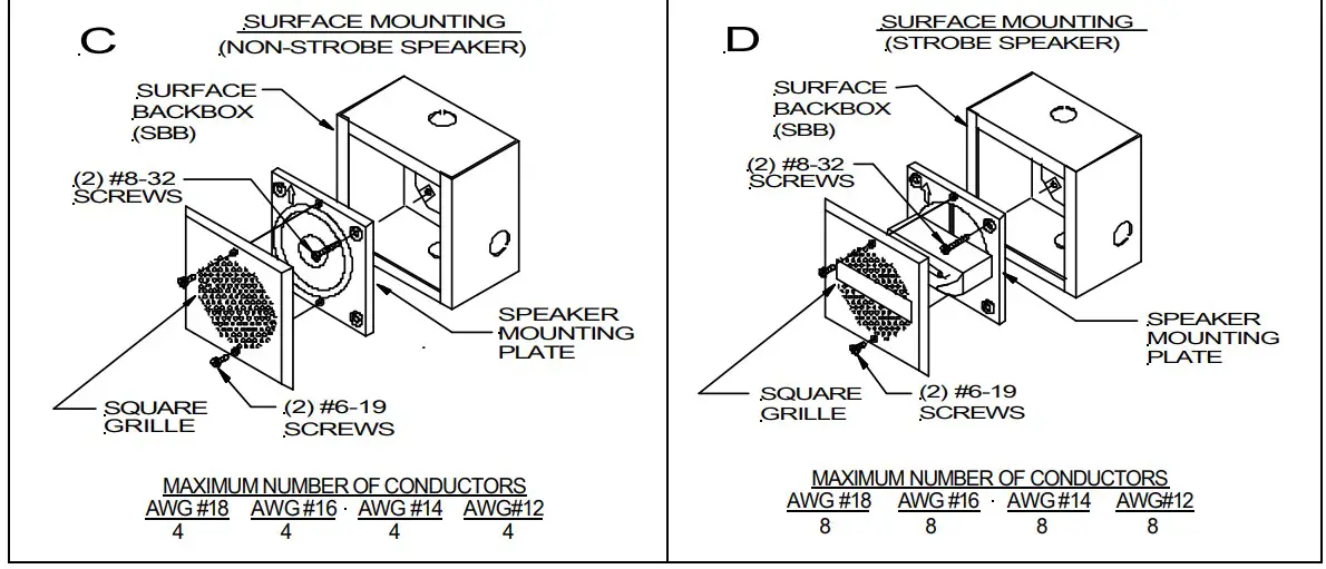 NOTIFIER Wheelock Series E70-90 Low Profile Spearkes and Speaker Strobes (4)