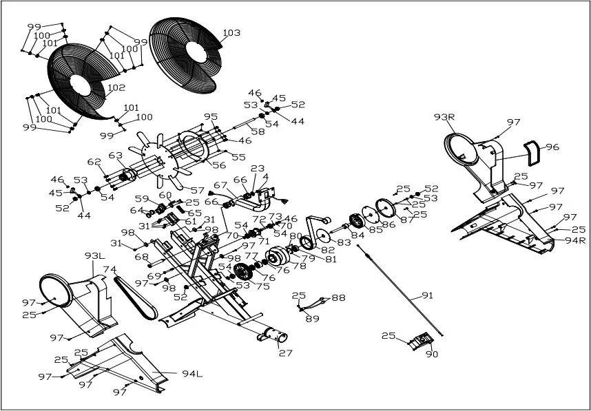 JLL Fitness VENTUS 3 - EXPLODED DIAGRAM 2a