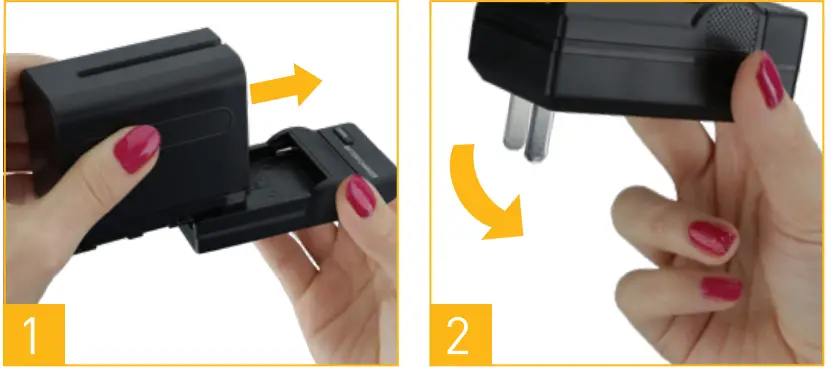 genaray T40-D Trailblazer Portable 40 W Daylight LED Monolight charging the battery