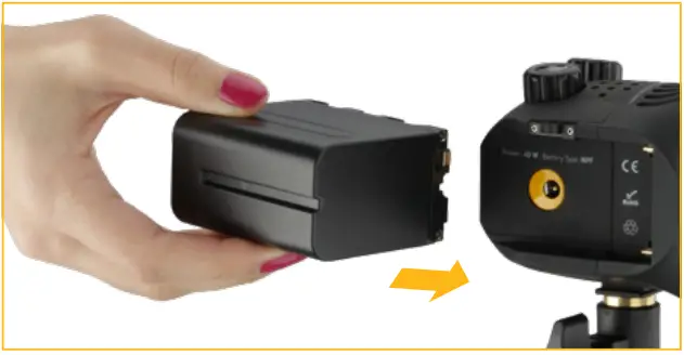 genaray T40-D Trailblazer Portable 40 W Daylight LED Monolight installing the battery