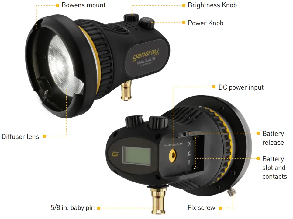 genaray T40-D Trailblazer Portable 40 W Daylight LED Monolight overview 1
