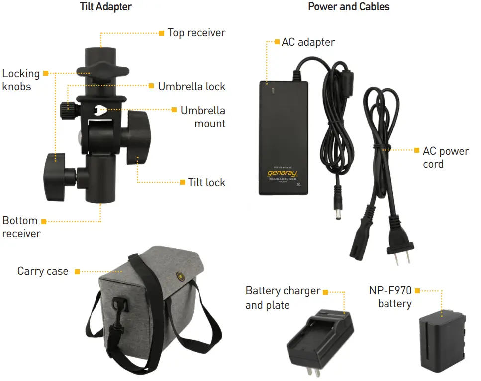 genaray T40-D Trailblazer Portable 40 W Daylight LED Monolight overview 2