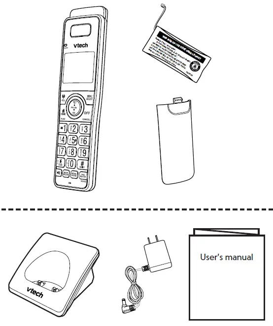 vtech IS8102 DECT 6.0 Accessory Handset with Super Long Range box content