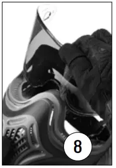 Paintball Gun Accessories User Guide - Hold mask with one hand and pull lens up and away from behind nose cover area until lens is removed