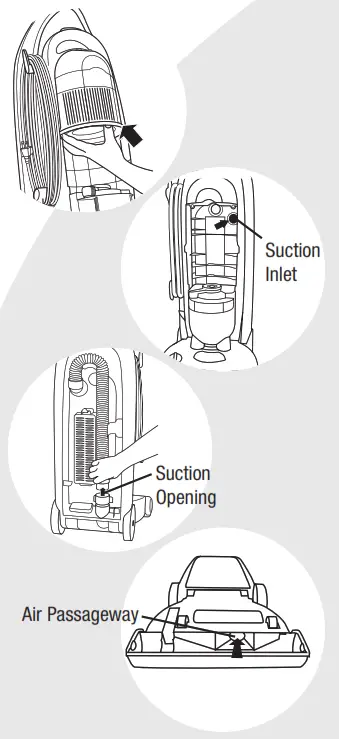 Bissell 3750 6595 Series Lift-Off Bagless - Clearing Clogs