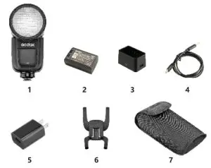 Godox V1F TTL Li-ion Round Head Camera Flash - Box