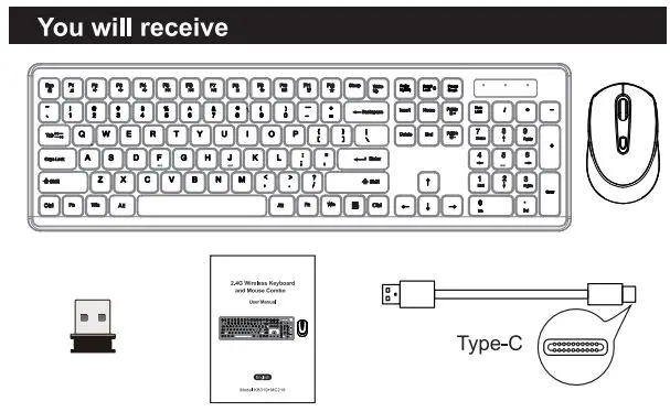 Shenzhen Dwason Technology KB319+MC219 2.4G Wireless Keyboard and Mouse Combo fig2