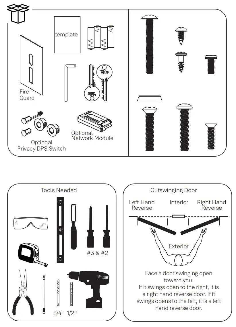 Yale NexTouch Keypad Access Exit Trim Lock Touchscreen and Push Button - Before You Begin