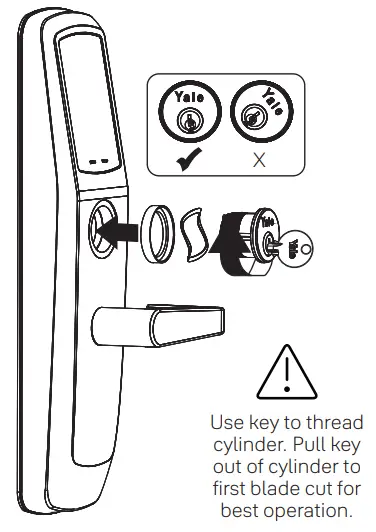Yale NexTouch Keypad Access Exit Trim Lock Touchscreen and Push Button - Install Cylinder 1