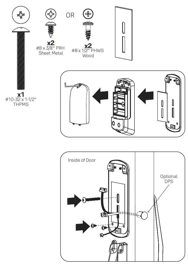 Yale NexTouch Keypad Access Exit Trim Lock Touchscreen and Push Button - Install Inside Mounting Plate