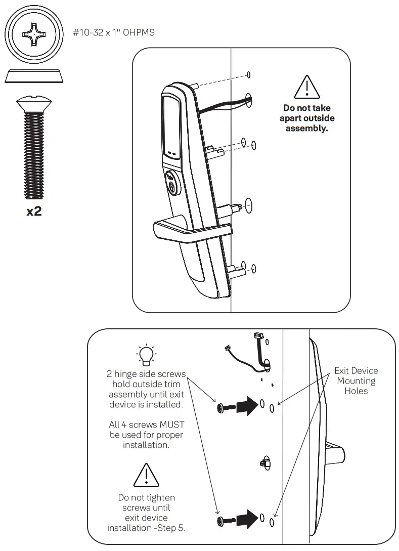 Yale NexTouch Keypad Access Exit Trim Lock Touchscreen and Push Button - Install Outside Trim Assembly