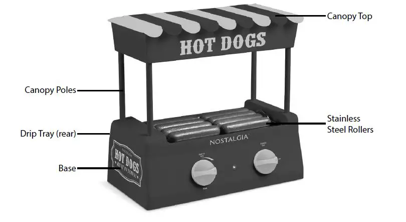 NOSTALGIA NHDR8RY Vintage Hot Dog Roller fig1