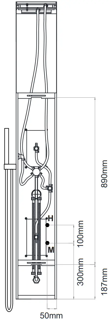 Wellis WZ00081 Napoli Shower Panel - Construction