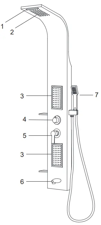 Wellis WZ00081 Napoli Shower Panel - Function.