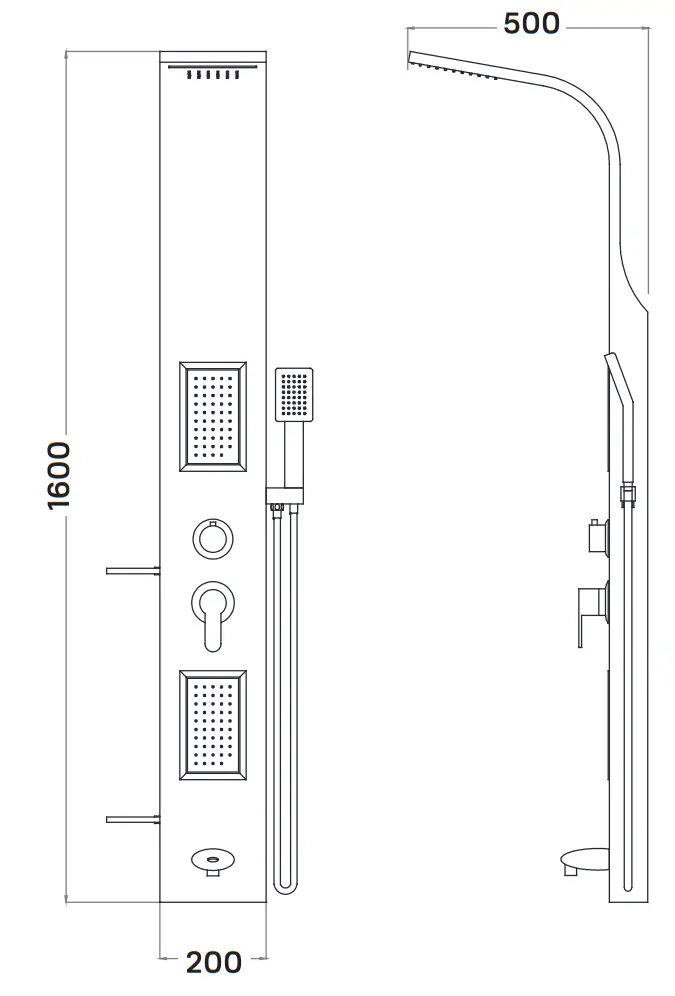 Wellis WZ00081 Napoli Shower Panel - fig
