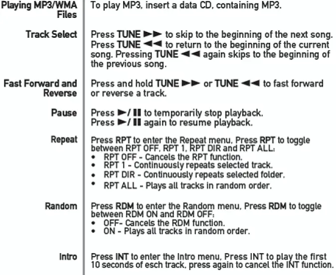Dual MCD139BT AM-FM-CD Receiver Owner's 4
