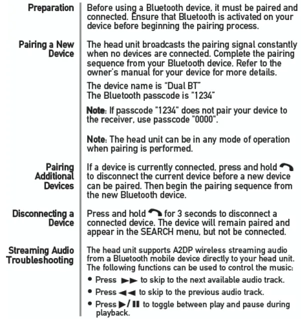 Dual MCD139BT AM-FM-CD Receiver Owner's 5