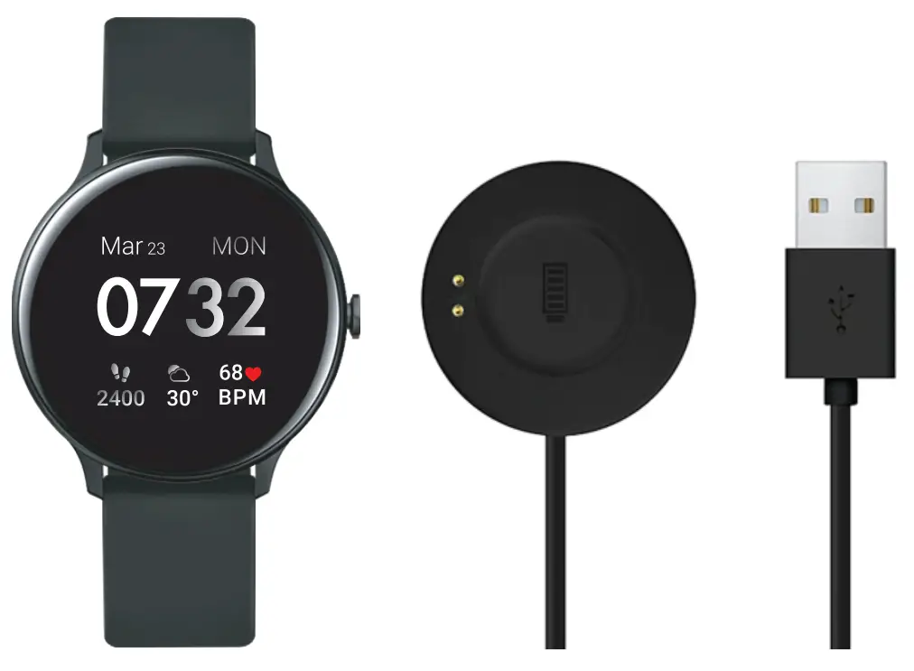 X FIVE 900189R 18 G10 Round Smartwatch - CHARGING