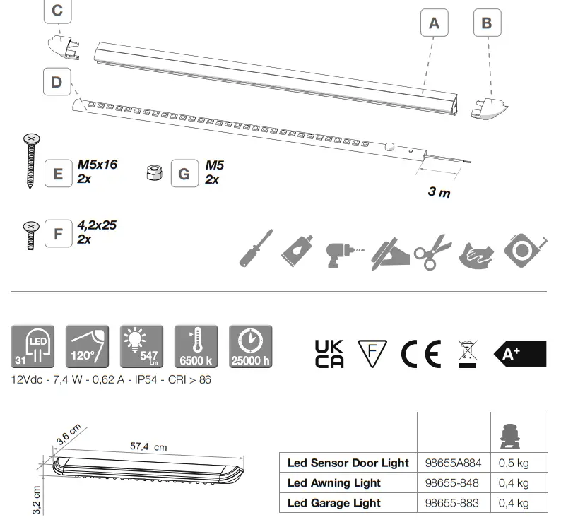 FIAMMA 98655 848 31 LED Awning Light - COMFORT
