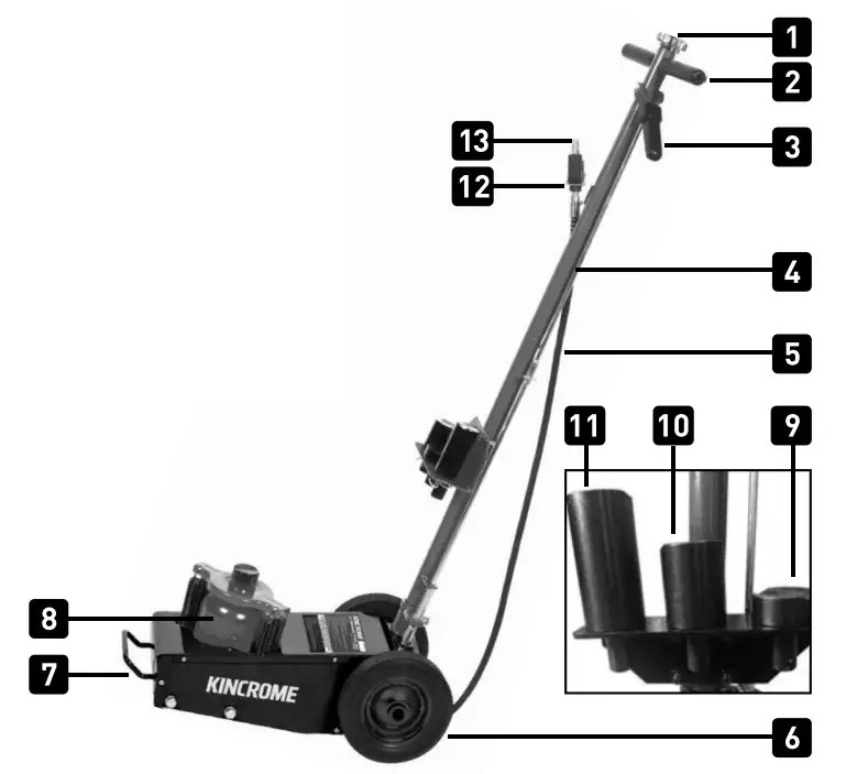 KINCROME K12132 Air Hydraulic Truck Jack - Product