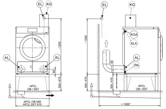 Miele PDR 507 EL Front Load Vented Dryer fig 4