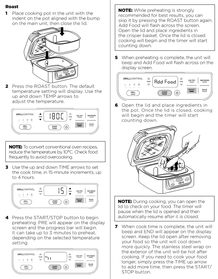 NINJA Foodi Health Grill Air Fryer - COOKING FUNCTIONS 3