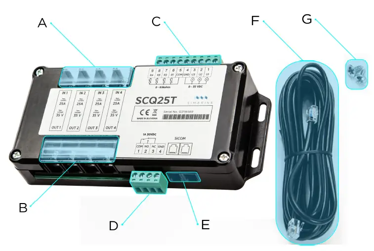 SIMARINE -SCQ25T -Digital -Shunt and -Tank- Module- fig 1