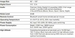 FIG 10 TECHNICAL SPECIFICATIONS
