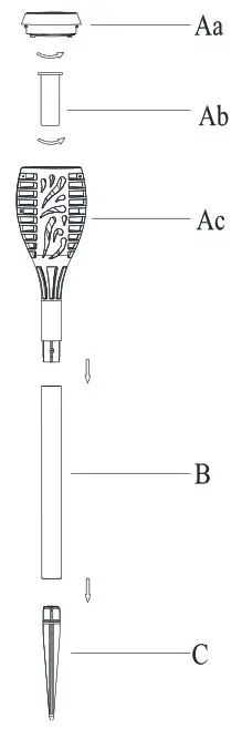 Deck Impressions 46283 12PK Solar Tiki Torch Light - Installation And Operation