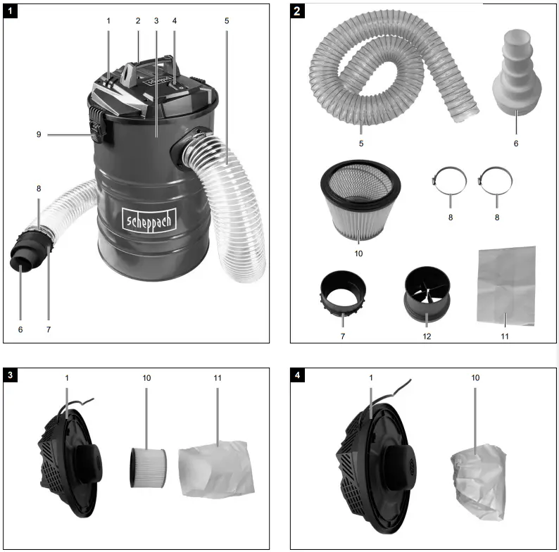 scheppach DC100 Electric Dust Extractor - Fig