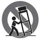 Turbosound iP300 600 Watt Powered Column Loudspeaker woofers User Guide - use caution when moving the cart