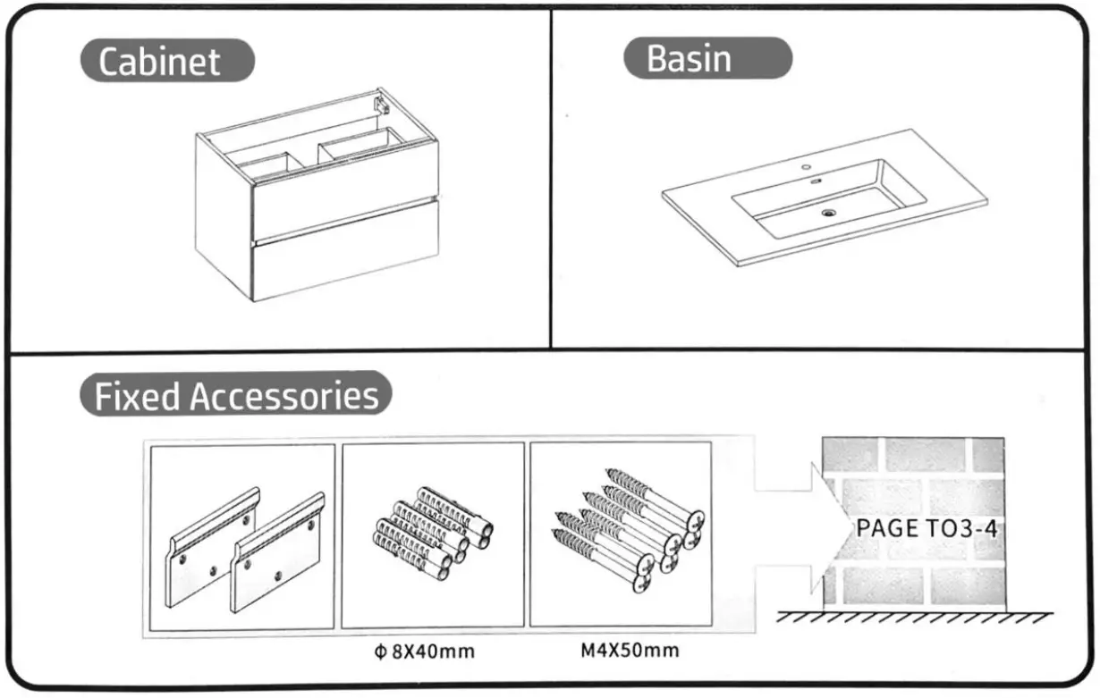 HOMLUX 810092570189 Bathroom Vanity in Gloss White with Cultured Marble Vanity -fig1