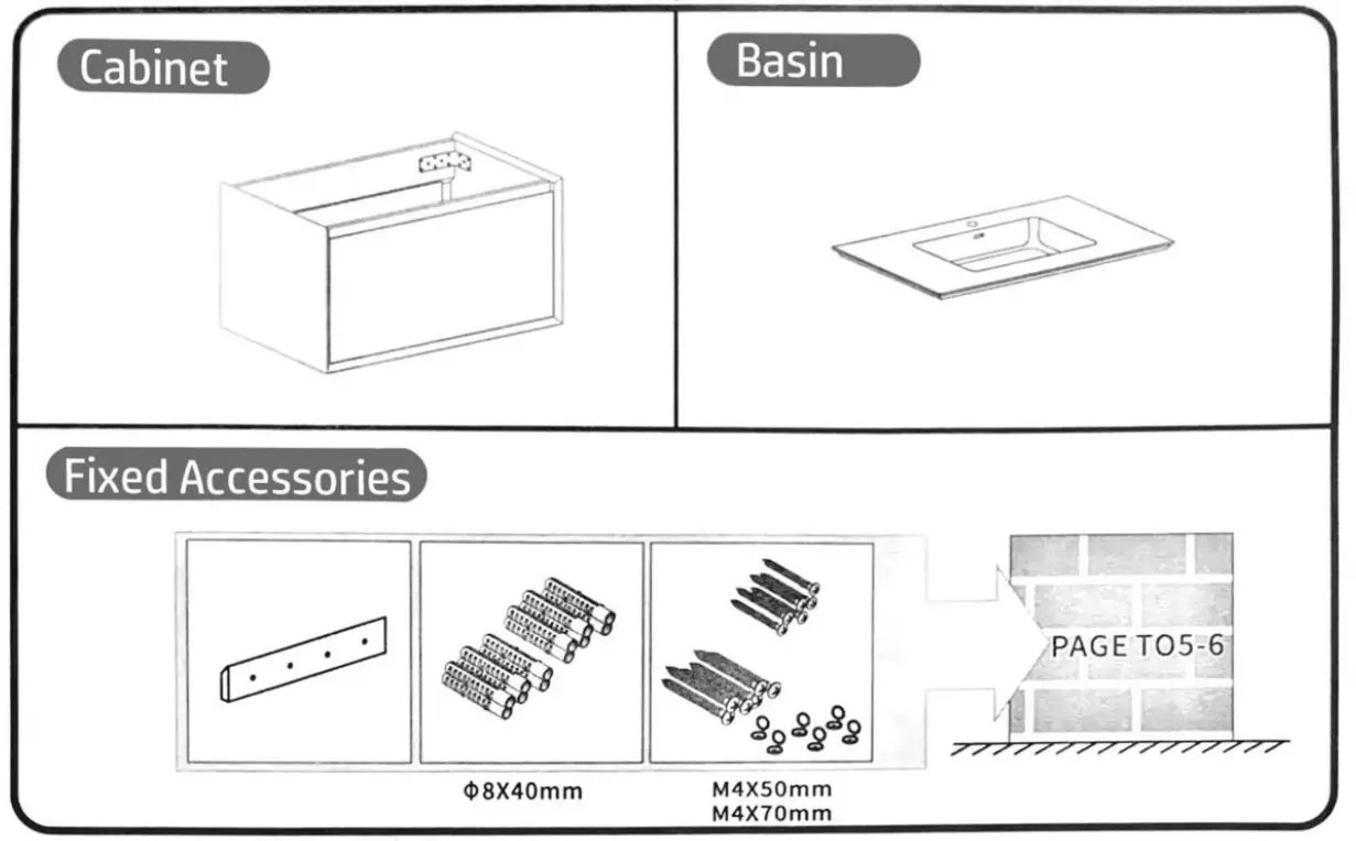 HOMLUX 810092570189 Bathroom Vanity in Gloss White with Cultured Marble Vanity -fig2